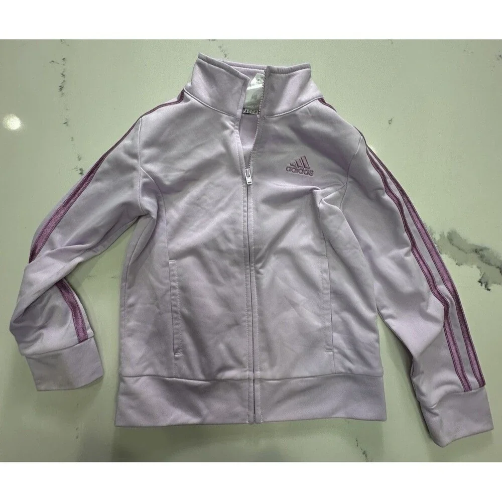Girls Purple  Full Zip Adidas Adicolor Classic Track Jacket Size (5)(0060)